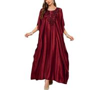 YouKD Caftano ricamato Boho Beach Bikini Cover Up Robe Plus Size Loungewear per le donne, D Colore 1, taglia unica