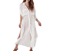 YOUKD Cardigan in Cotone da Donna Kimono Lungo Boemo Costume da Bagno da Spiaggia Coprire Il Vestito Abito Taglie Forti