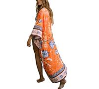 YOUKD Cardigan in Cotone da Donna Kimono Lungo Boemo Costume da Bagno da Spiaggia Coprire il Vestito Abito Taglie Forti