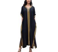 YOUKD Donne Caftano Lungo Maxi Abito Bohémien Abito da Copertura da Spiaggia Kimono Spazioso Abbigliamento da Relax Taglia Unica, Taglia unica