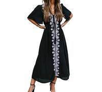 YouKD Maxi abito lungo da donna, bohémien, stile caftano, estivo, adatto come copricostume, Etichettalia unica