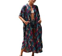 YOUKD Maxi Cardigan Lungo Kimono Bohémien Loungewear Costume da Bagno da Spiaggia Cover Up Dress per Le Donne