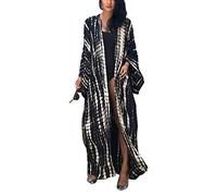 YouKD Maxi Kimono Abito Boho Cardigan Accappatoio Spiaggia Copri Bikini Accappatoi, E nero, Taglia unica