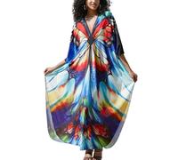 YouKD Pirnt floreale lungo caftano maxi abito da donna taglie forti bikini spiaggia copricostume, B Colore 10, taglia unica