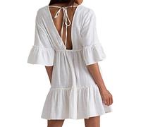 YOUKD Top Tunica Boema per Donna Cardigan Floreale in Pizzo Copricostume da Bagno Estate Spiaggia Poncho