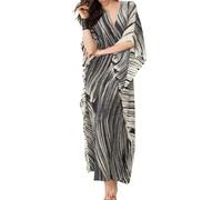 YOUKD Vestito Lungo Maxi da Spiaggia in Caftano Etnico Lungo Bohemien Cover Up Dress per Donna