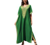 YouKD Wemen Boho lungo caftano abito maxi cardigan taglia unica loungewear bikini copricostume, F verde., Taglia unica