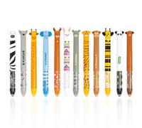 Youkly Pennarelli cancellabili, 12 penne a sfera cancellabili [mina bicolore blu e nero], 0,5 mm, cancellabili per regali, scuola, forniture per ufficio (set 2)