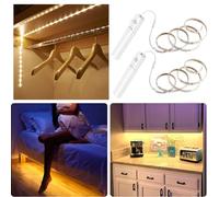 YOUKOYI Luci a striscia LED Batteria a strisce impermeabili LED a strisce 4000K Bianco caldo con sensore di movimento per armadio cabinet Kitchen Cabinet ecc, 2 Pezzi