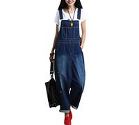 Youlee Donna Annata Denim Tuta Giarrettiere Pantaloni Stile 3 Blu