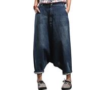 Youlee Donna Elastico Vita Ampia Leg Harem Pantaloni Foro Jeans Style 3 XL