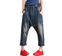 Youlee Donna Elastico Vita Ampia Leg Harem Pantaloni Foro Jeans Style 5 XL