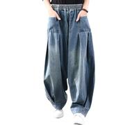 Youlee Donna Estate Patchwork Harem Pantaloni Distrutto Jeans Pantaloni a Gamba Larga Style 5 L
