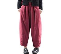 Youlee Donna Inverno Autunno Vita Elastica Pantaloni Spessi Caldi Style 2 Deep Coffee