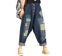 Youlee Donna Vita Elastica Pantaloni Harem Jeans di Cotone Style 4