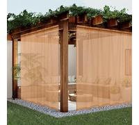 Youleyar - Tende velate per esterni e interni, per patio, impermeabili, 2 pannelli, effetto lino, tasca per asta, per soggiorno, camera da letto, veranda, pergola, gazebo (254 x 274 cm, beige)