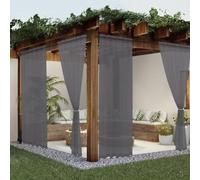 Youleyar - Tende velate per esterni e interni, per patio, impermeabili, 2 pannelli, effetto lino, tasca per asta, per soggiorno, camera da letto, veranda, pergola, gazebo (132 x 213 cm, grigio scuro)