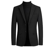 Youllyuu Autunno Inverno Giacche di Lana Per Gli Uomini Casual Affari Solido Abiti Blazer Cappotto, Nero , 3XL