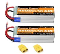 Youme Batteria Lipo 6S, batteria Lipo 22.2V 4500mAh 60C con spina EC5 e XT90 per X Class Drone Racing 70MM 8MM 90MM EDF RC Quadcopter Aereo elicottero Auto camion Barca Hobby (2 confezioni)
