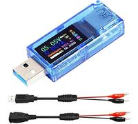 Youmile 1 pz 3.7-30V 0-4A USB Tester Power USB 3.0 Tester, USB Power Meter, Voltmetro Tester, USB Charger Tester AT34, IPS Color Display Voltmetro Amperometro con cavo USB clip