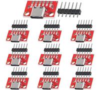 Youmile 10 pz USB Type-C Breakout Board Serial Basic Breakout Femmina Tipo di connettore con Pin Header 2.54mm / 0.1" PCB Converter Board
