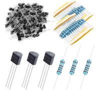 Youmile 100 pezzi Transistor BC547 BC547B TO-92 Transistor NPN 50V 0.1A 100mA 625mW con 100 pezzi 1K 1/2w ohm Resistore per circuito elettronico