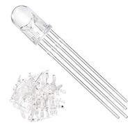 Youmile 100Pack 5mm LED Diodo ad emissione di luce Anodo comune 4Pin RGB Tri-Color (rosso/verde/blu) Lampade LED rotonde trasparenti trasparenti potrebbero per Arduino, PCB