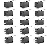 Youmile 15 pezzi SPDT Micro finecorsa SPDT Pulsante di azione a scatto Micro finecorsa per Arduino, mini finecorsa con leva a cerniera lunga diritta KW3