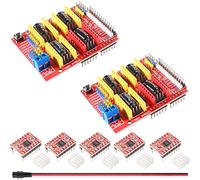 Youmile 2 pezzi CNC Shield Expansion Board V3.0 Board 3D Printer CNC Drive Expansion Boards + 5 pezzi A4988 driver motore passo-passo con dissipatore di calore, cavo DC femmina