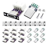 Youmile 20 pezzi Scheda di prova USB tipo C Terminale XH-4P orizzontale DIY USB 3.1 Breakout Board PCB femmina e maschio Connettore Board con scheda fissa M2 Viti e dadi