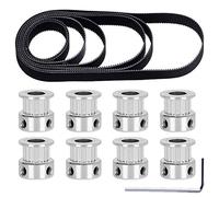 Youmile 2GT Cinghia dentata 110mm 112mm 122mm 158mm 200mm 280mm 300mm 400mm Larghezza 6mm Cintura in gomma ad anello chiuso per stampante 3D con 8 pezzi 5mm 20 denti Puleggia dentata