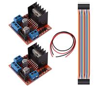 Youmile 2PCS L298N Scheda di controllo dell'azionamento del motore DC Dual H-Bridge Robot Stepper Motor Control and Drives Module per Arduino Smart Car con cavo Dupont