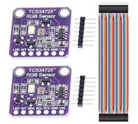 Youmile 2PCS TCS-34725 TCS34725 Sensore di riconoscimento colore modulo colore luce RGB con filtro IR e LED bianco per Arduino con cavo Dupont