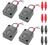 Youmile 4 pz Nero Mini Piezo Sirena di Allarme 12V DC 110dB Assicurazione Antifurto HighDecibel Square Shell Allarme Buzzer Attivo con Clip a Coccodrillo per Casseforti Auto