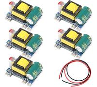 Youmile 5 pezzi AC-DC 5V 700mA 3.5W Modulo Buck Modulo di alimentazione a commutazione isolato Regolatore Buck Convertitore da 220V a 5V con cavo rosso e nero