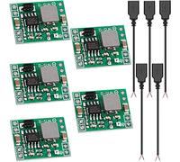 Youmile 5 pezzi MP1584EN Mini DC-DC modulo convertitore buck uscita fissa 5V 3A modulo di alimentazione con 5 pezzi cavo USB femmina doppio, per alimentazione dispositivo fai da te
