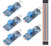 Youmile 5 pz Modulo sensore fotosensibile 3 pin DC 3.3-5 V Modulo resistore fotosensibile per rilevamento dell'intensità della luce digitale con cavo DuPont per Arduino fai da te