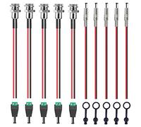 Youmile 5PCS DC-099 5.5x2.1mm Presa jack di alimentazione CC Adattatore femmina filettato 5A con cavo 18AWG, cappuccio di copertura impermeabile, cavo di alimentazione CC maschio