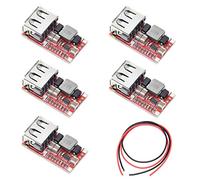 Youmile 5PCS DC-DC buck Convertitore 6-24V 12V 24V a 5V Modulo caricatore USB per auto Modulo di alimentazione regolatore di tensione step-down 3A con cavo 24AWG
