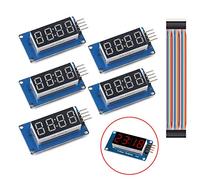 Youmile 5PCS Modulo display a LED TM1637 7 segmenti 4 bit Orologio anodico comune Tubo digitale rosso per Arduino con cavo Dupont Maschio a femmina 8 PIN