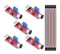 Youmile 5PCS Modulo sensore audio per microfono AVR PIC Rilevamento vocale ad alta sensibilità per Arduino con cavo Dupont