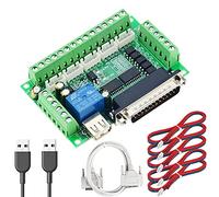 Youmile DC 12-24V CNC Breakout Board Scheda di interfaccia Mach3 a 5 assi Scheda accoppiatore ottico, con cavo porta parallela Cavo USB XH2.54 Cavo 4P per driver motore passo-passo MACH3
