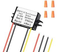 Youmile DC 8V-35V a 5V 5A Step Down Converter Module 25W DC a DC Impermeabile Car Mounted Step-Down Converter High Conversion Rate with Knob Cap for Golf Cart Auto, Camion