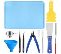 Youmile resina in 3D stampante per Strumenti strumenti di Kit di base puliti con pinza, lima, pinzetta, filtro in resina, raschietto, tappetino in silicone per SLA DLP Accessori per stampanti 3D LCD