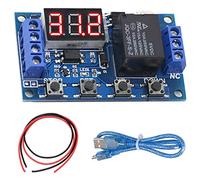 Youmile Timer Modulo relè di ritardo DC 6-30V Controllo interruttore programmabile Display a LED Relè porta micro USB per Arduino con cavo 24AWG, cavo micro USB