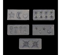 YOUNAFEN 5Pcs Mini Luna Stella per Sole Stampo In Resina Astrale Pianeta Tema Gioielli Otturazioni Resina Silicone Mold Strumenti di Gioielli Nail Art C