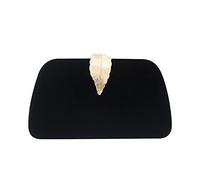 YOUNAFEN Elegante pochette in velluto da sera, con catena, con fibbia a foglia, per feste di matrimonio, ballo di fine anno