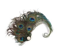 YOUNAFEN Fermaglio per capelli con piuma di pavone piuma di pavone per le donne clip laterale pavoni piuma copricapo copricapo 1920 Fascinator