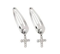 YOUNAFEN Fermaglio per capelli in metallo argento clip a scatto con strass ciondolo pinze per capelli accessorio Y2K forcine per capelli per donne regali styling
