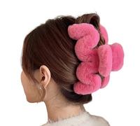 YOUNAFEN Fermaglio per capelli in peluche ondulato, clip per capelli a banana, antiscivolo, per ragazze e ragazze